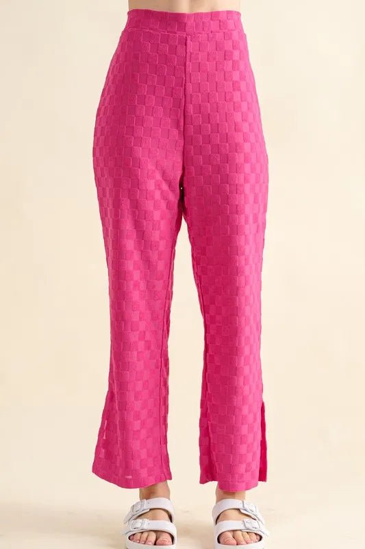 Brushed Texture Checkerboard Pattern Casual Pants for Men - Comfortable & Stylish Lounge Pants for Home, Travel, and Everyday Wear