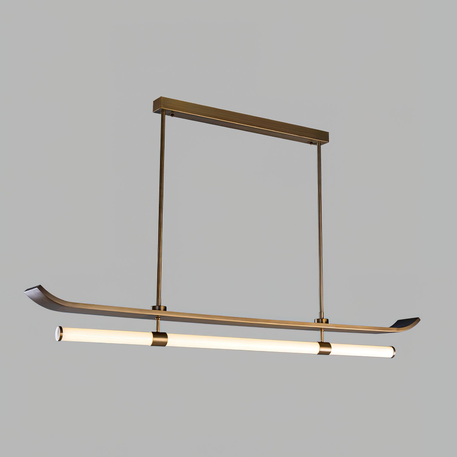 Modern Mondrian Style Linear Pendant Light - Geometric Art Deco Hanging Fixture for Kitchen Island, Dining Room & Living Room Lighting
