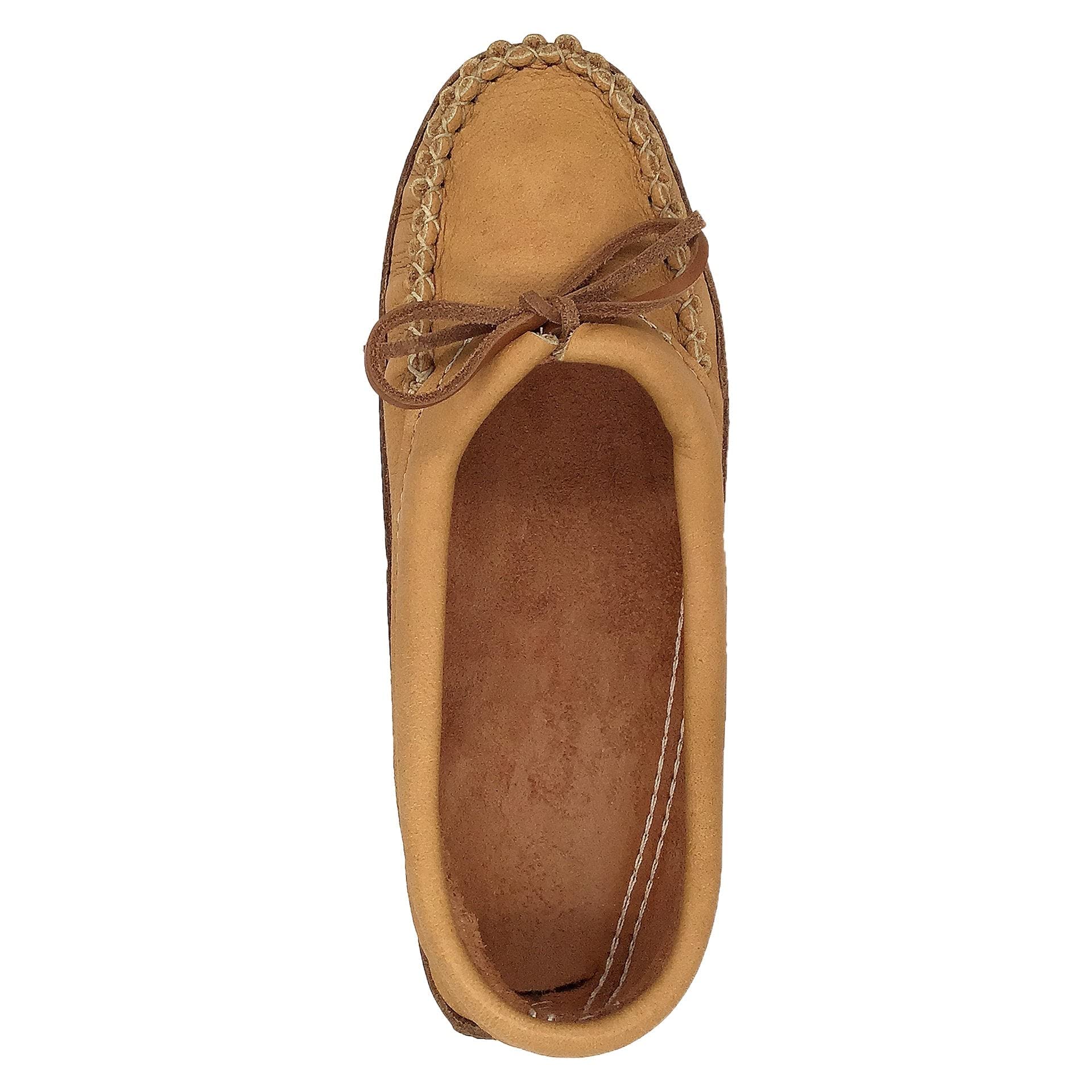 Bastien Industries Women's Moose Hide Leather Ballet Moccasins - Heavy Oil Tan Sole, Comfortable Earthing Shoes for Yoga, Meditation & Indoor/Outdoor Wear