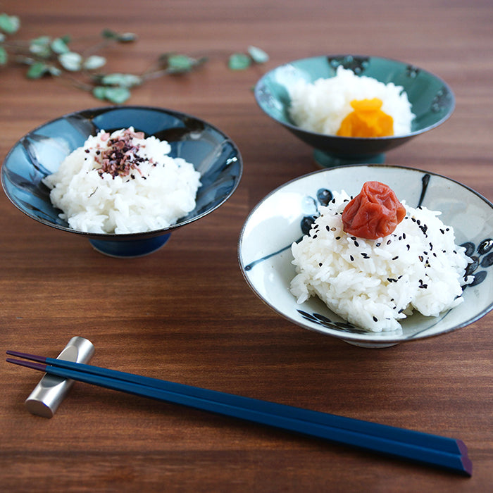 Premium Hasami Yaki Japanese Rice Bowl Set - 3-Piece Handcrafted Ceramic Dish Set with Traditional Patterns, Perfect for Sushi, Rice, and Asian Cuisine | Microwave & Dishwasher Safe