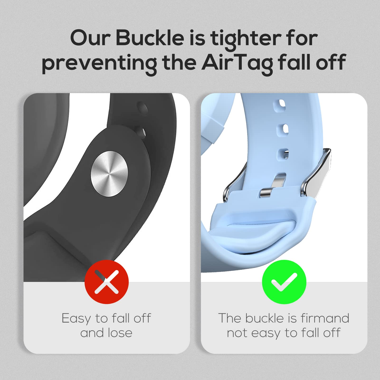 Kids Airtag Wristband (2 Pack) - Soft Silicone GPS Tracker Holder for Apple AirTag | Child Safety & Outdoor Play