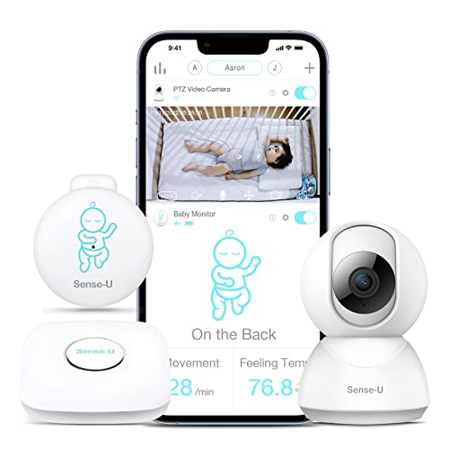 Sense-U Smart Baby Monitor with HD Video & Remote Pan-Tilt-Zoom Camera - 24/7 Baby Safety Monitor for Nursery, Bedroom & Travel | Motion Detection, Night Vision, Two-Way Audio