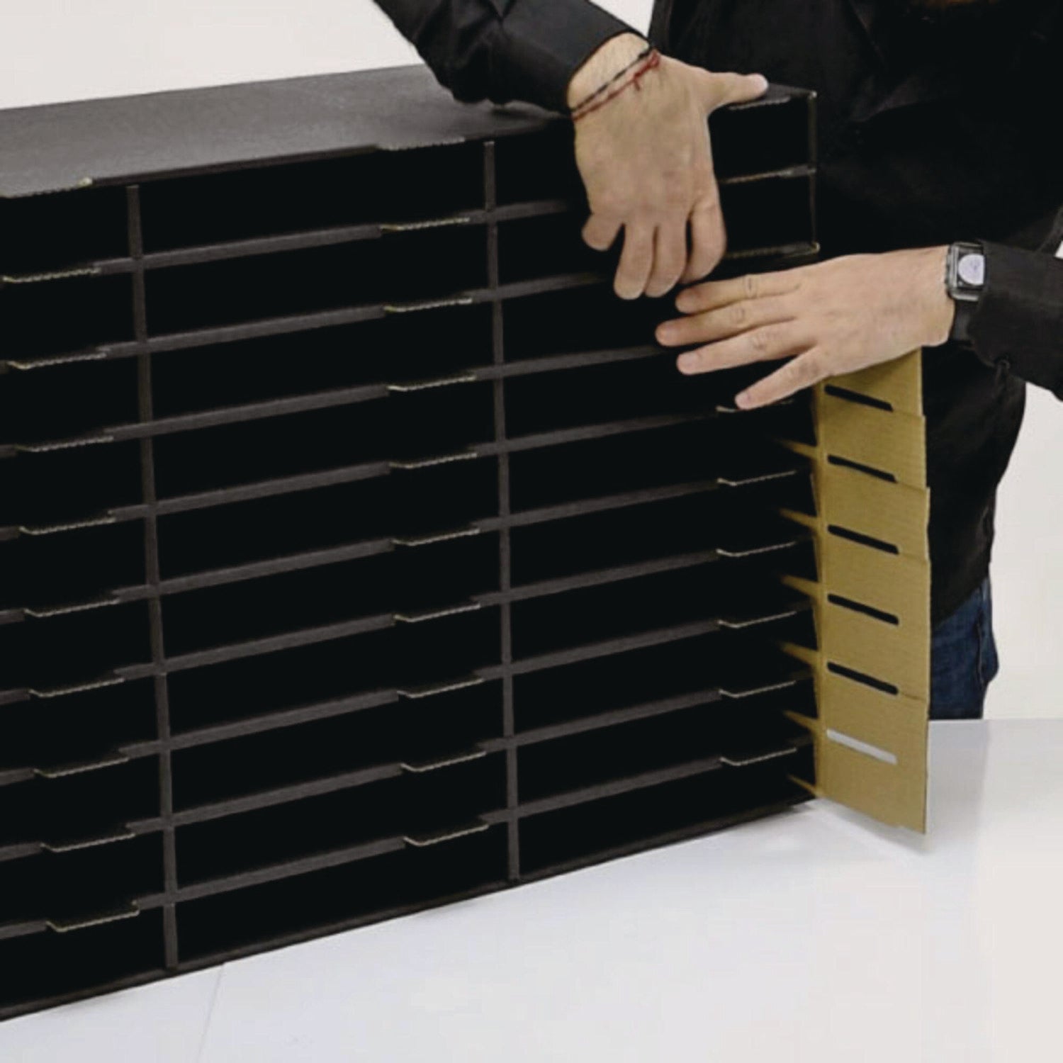 AdirOffice 30-Section Letter Size File Organizer - Black Literature Classroom Organizer (32