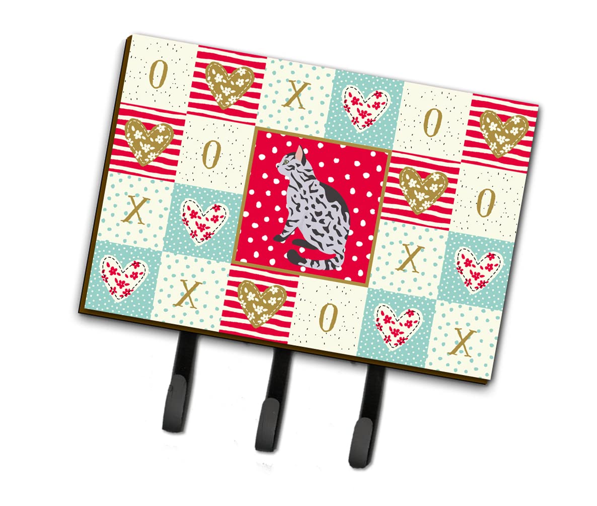 Caroline's Treasures Serengeti Cat Love Leash & Key Holder Hooks - Colorful Wall Decor for Pet Lovers - Perfect for Home, Office, or Gift