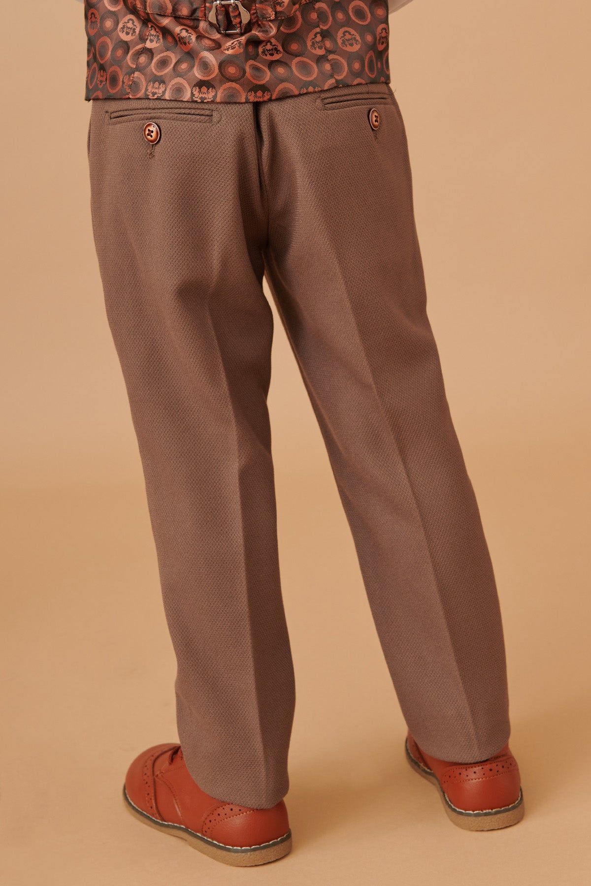 HM5 Kids' Tan Tailored 3-Piece Suit for Boys | Formal Wear for Weddings, School Photos & Special Occasions