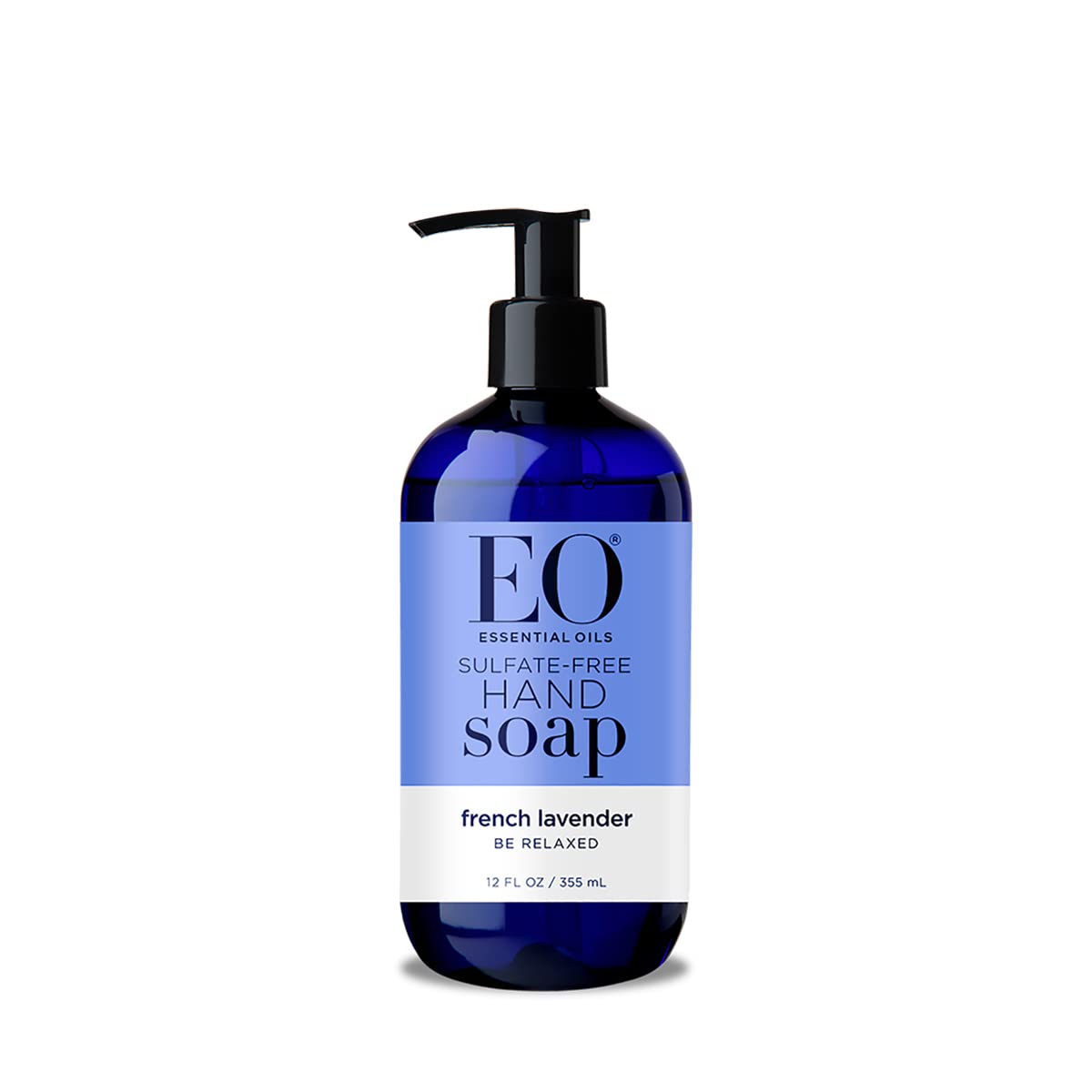 EO Products Liquid Hand Soap - French Lavender Scent, 12 oz - Natural & Moisturizing Hand Wash for Home, Kitchen & Bathroom Use