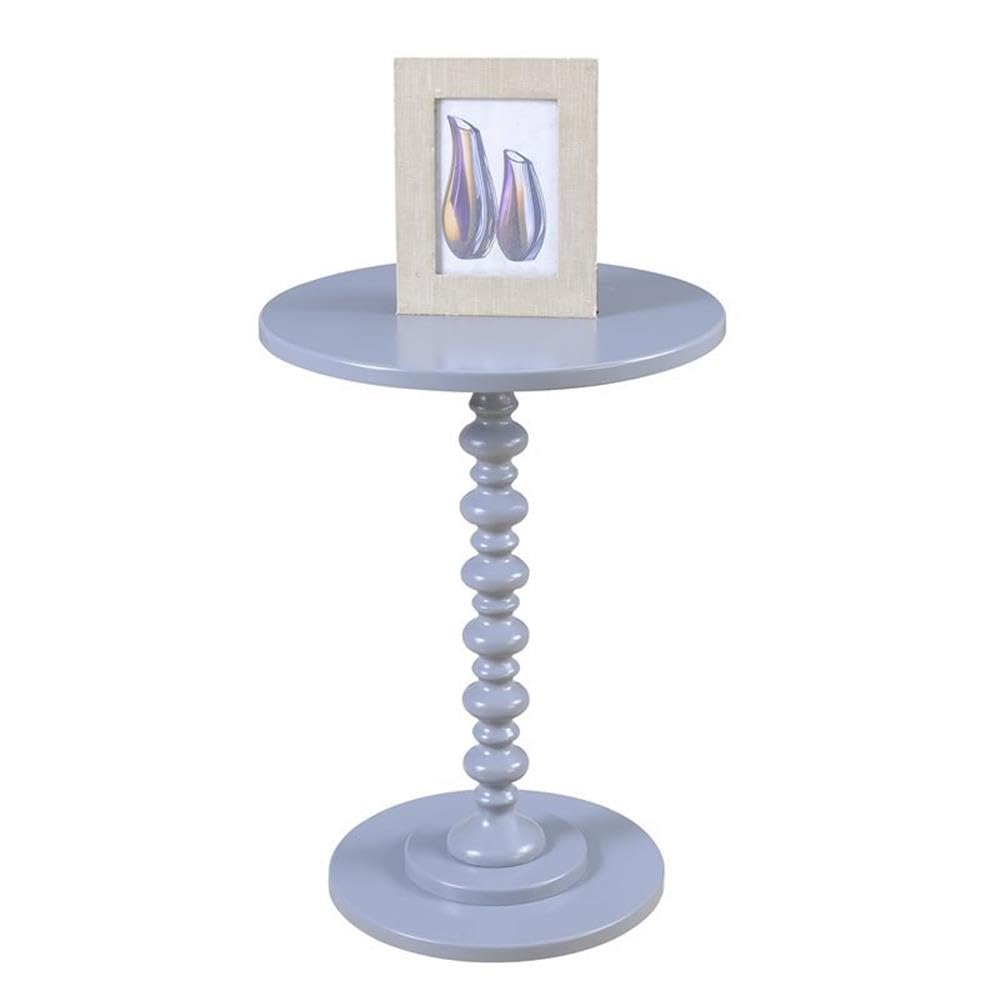 Home Square Palm Beach Spindle Table Set of 2 - Light Gray Wood Finish Side Tables for Living Room, Bedroom, or Patio Decor