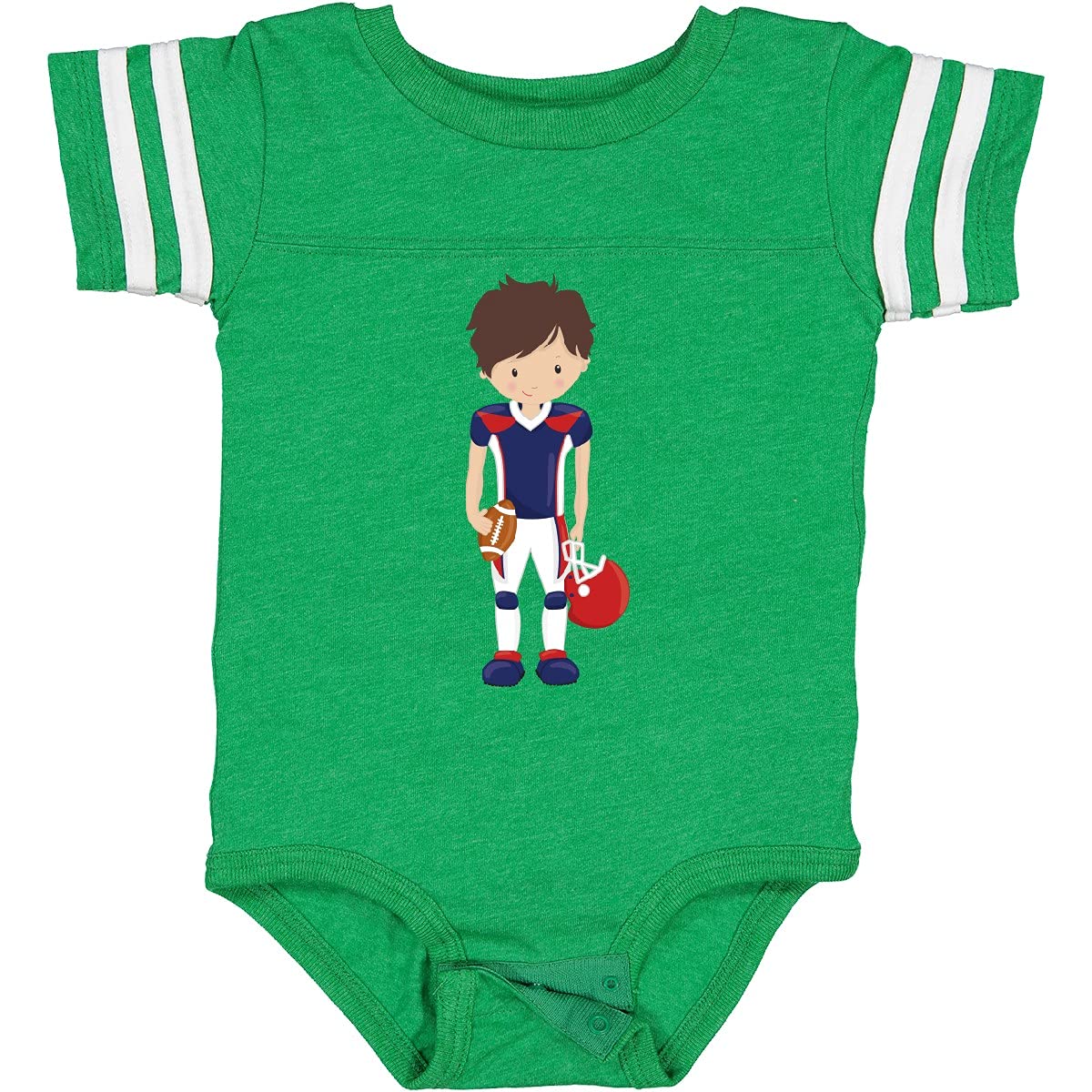 Inktastic Rugby & American Football Baby Bodysuit - Cute Brown Hair Infant Onesie for Sports Fans, Game Day Outfits & Newborn Photo Shoots