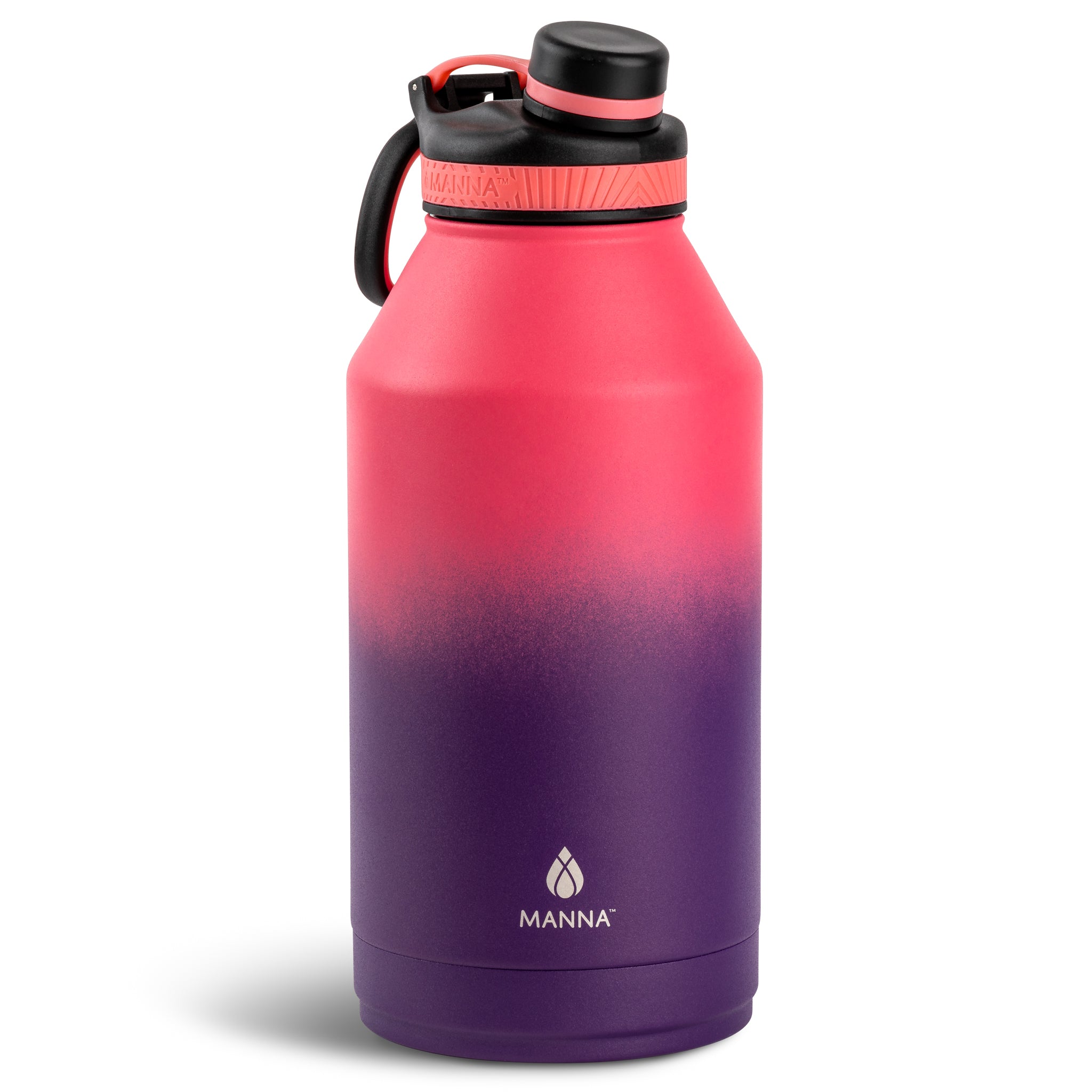 64oz Saratoga Glass Water Bottle with Straw Lid - BPA Free, Leak Proof, Insulated Stainless Steel for Hot & Cold Drinks - Perfect for Gym, Hiking, Office & Travel