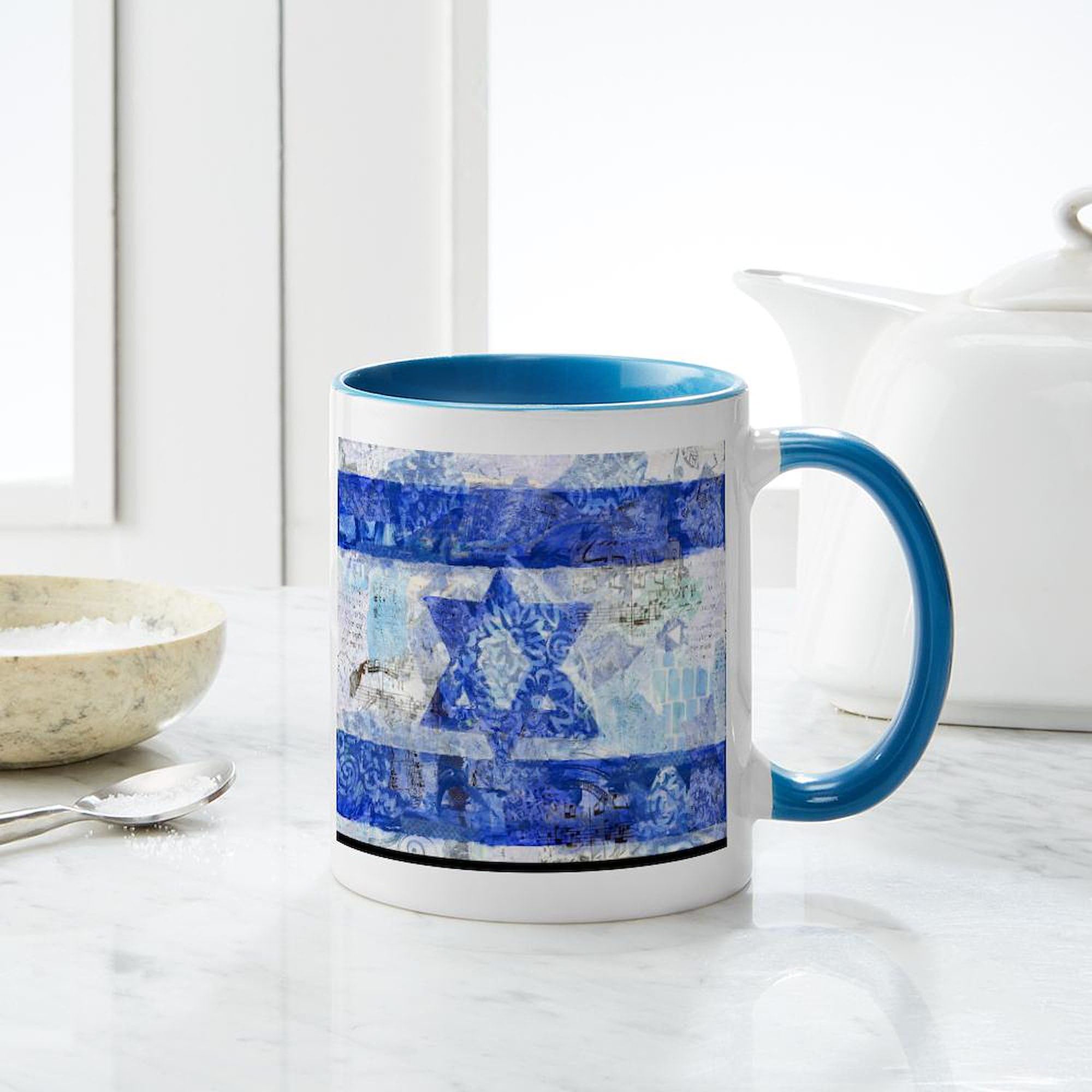 Israel Flag Ceramic Coffee Mug 11 oz (325 ml) - Durable & Dishwasher Safe - Perfect for Home, Office, or Gift - Patriotic Drinkware for Tea, Coffee & Hot Beverages