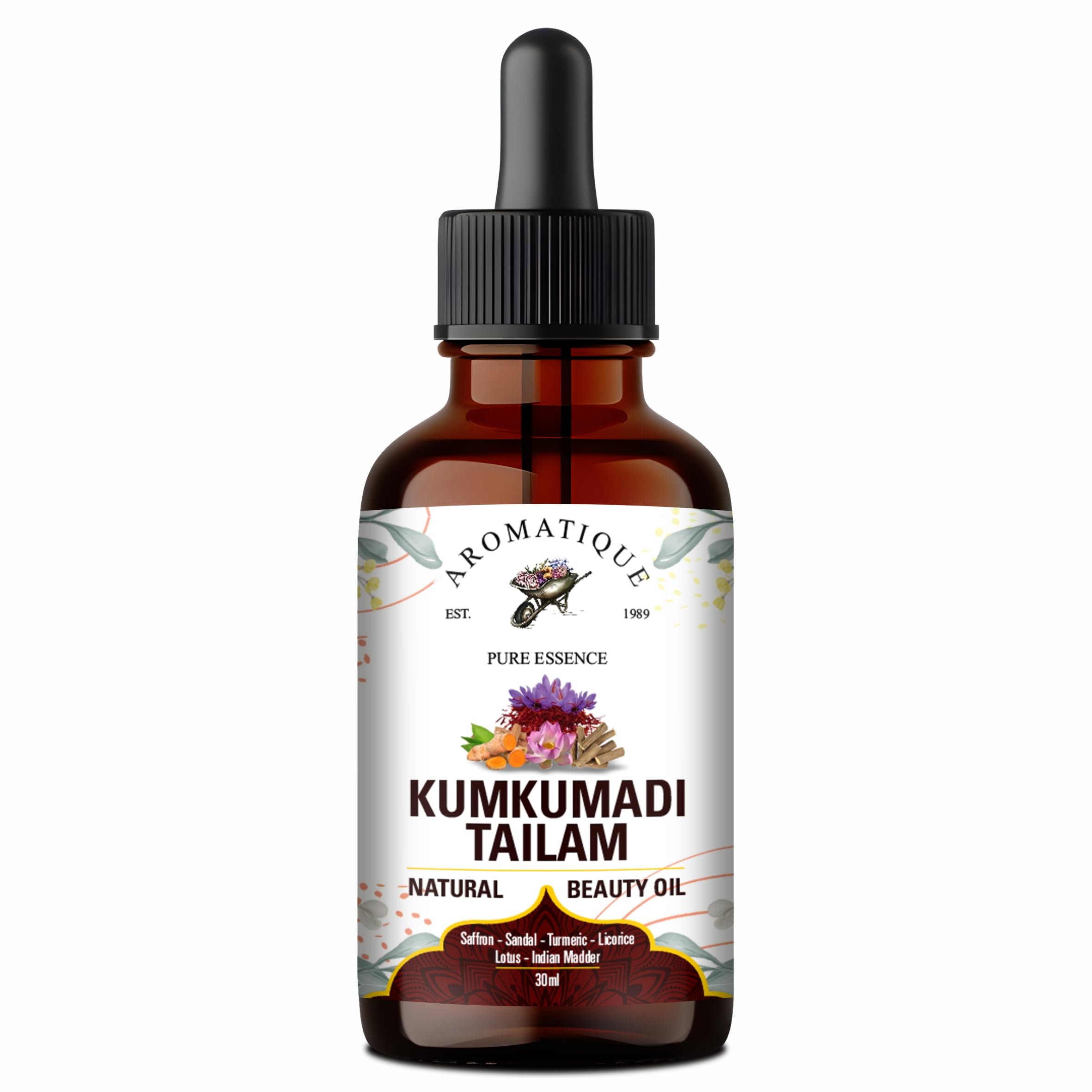 Kumkumadi Face Oil 30ml - Ayurvedic Treatment for Scars, Blemishes, Wrinkles, Fine Lines & Acne | Skin Brightening & Glowing Complexion | Perfect for Nighttime Skincare & Daily Radiance Boost