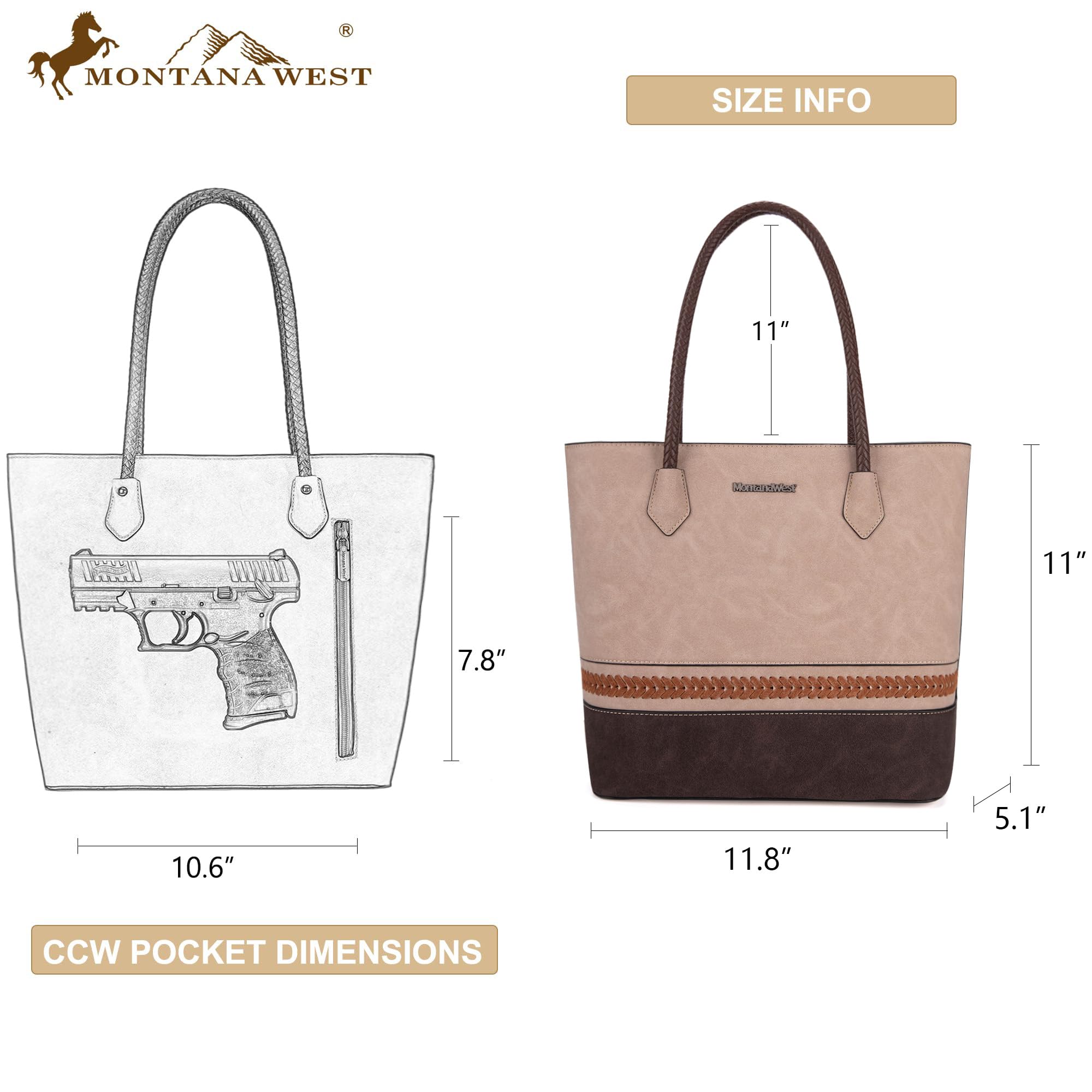 Montana West Woven Tote Bag for Women - Medium Purse with Concealed Carry Zipper Pocket | Stylish & Durable Handbag for Work, Travel & Everyday Use