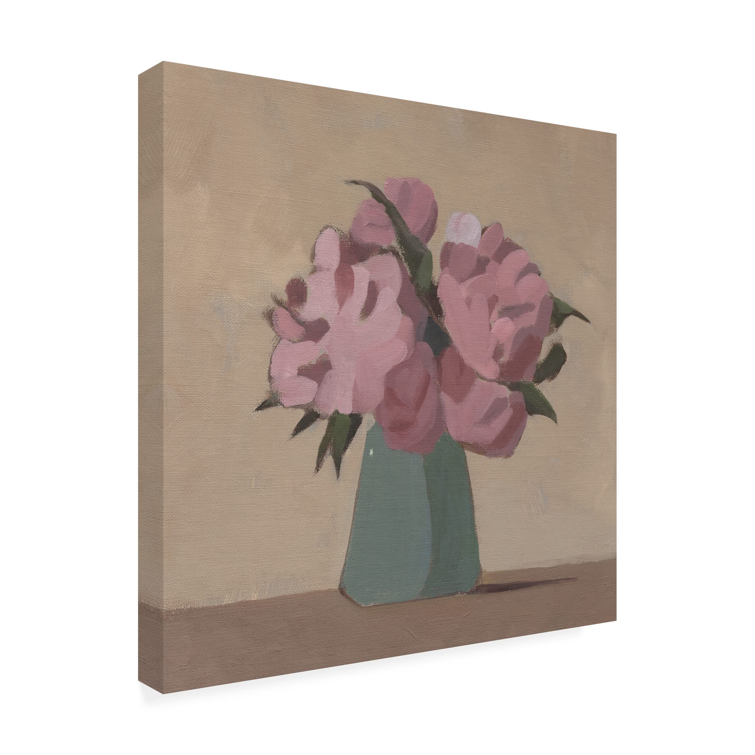 Jacob Green 'Spring Vase III' Canvas Wall Art Print - Floral Still Life Painting for Living Room, Bedroom & Office Decor
