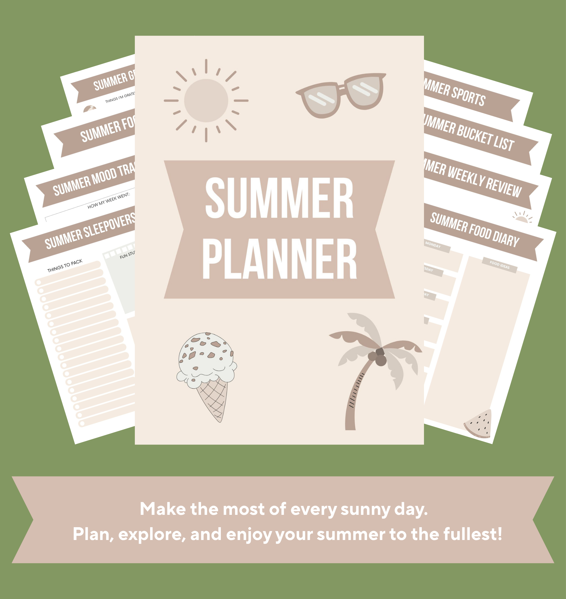 Kids Summer Planner - Printable Digital Download for Fun Activities & Daily Schedules | Perfect for Summer Camps, Vacations & Homeschooling