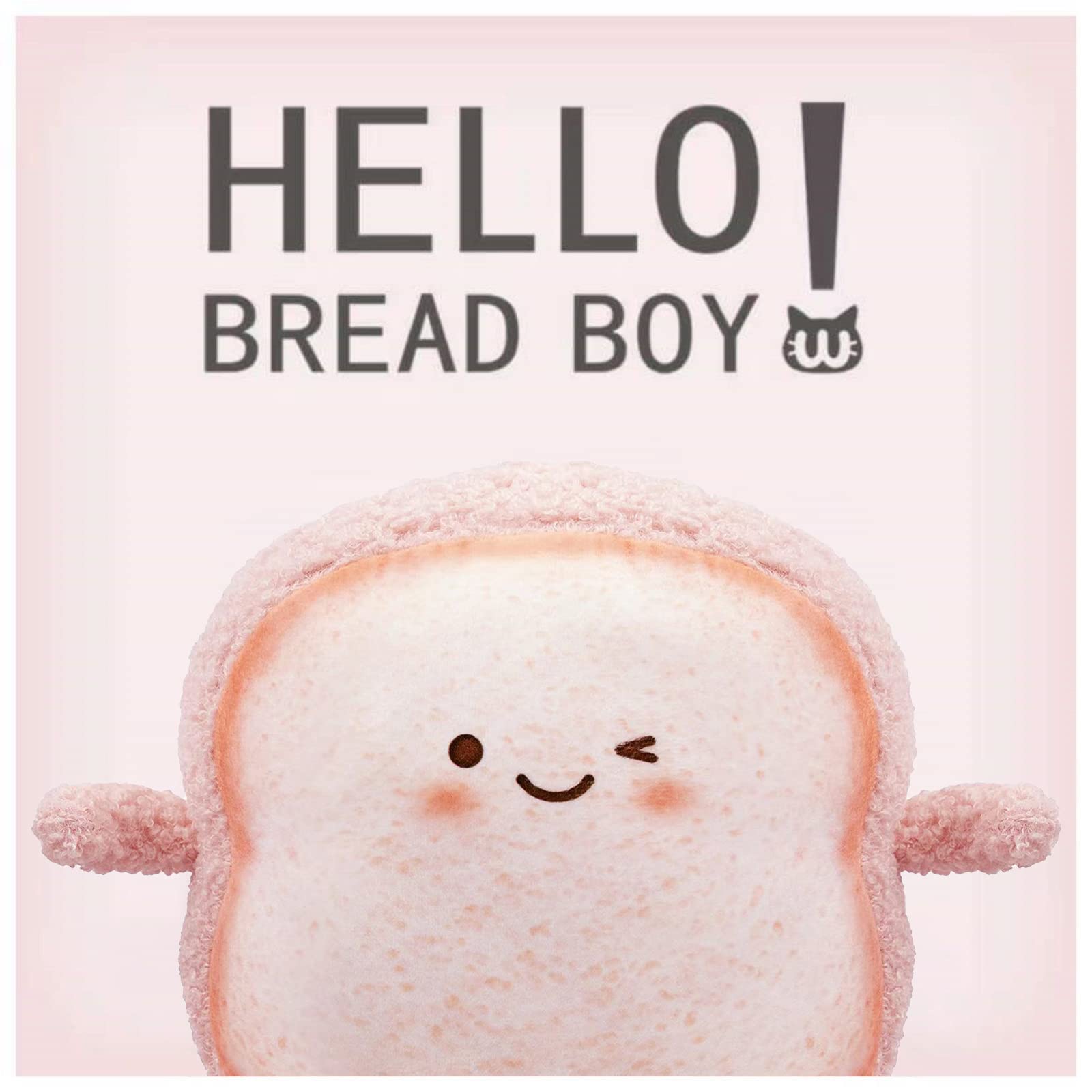 Funny Toast Bread Plush Pillow - Cute Stuffed Sofa Pillow for Home Decor & Gifts (Pink) - Perfect for Bedroom, Living Room, and Anime Cosplay Props