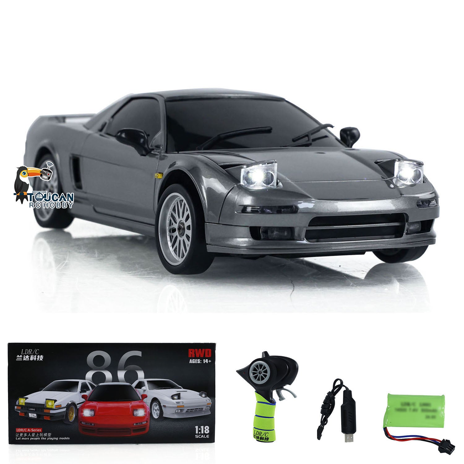 1/18 Scale RWD RC Racing Drift Car - 2.4Ghz Remote Control Electric Vehicle with Gyroscope & LED Lights (Model LD1803) - Perfect for Indoor/Outdoor Drifting, Racing & RC Hobby Enthusiasts