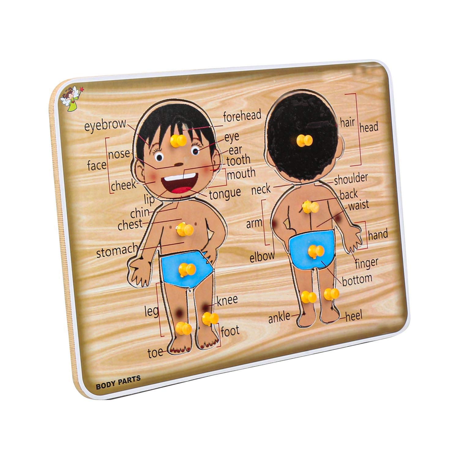 EL FIGO Wooden Puzzles for Kids - Educational Learning Toys with Shapes, Fruits, Vegetables & Body Parts - Montessori Preschool Learning Activities - Perfect for Classroom, Homeschool & Toddler Playtime