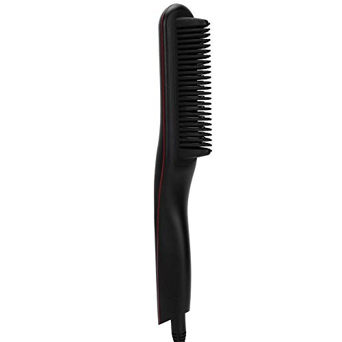 Anti-Scald Hair Straightener Comb with Superfine Teeth - Professional Hair Styling Tool for Salon, Barber & Travel - Black | Perfect for Smoothing, Straightening & Styling at Home or On-The-Go