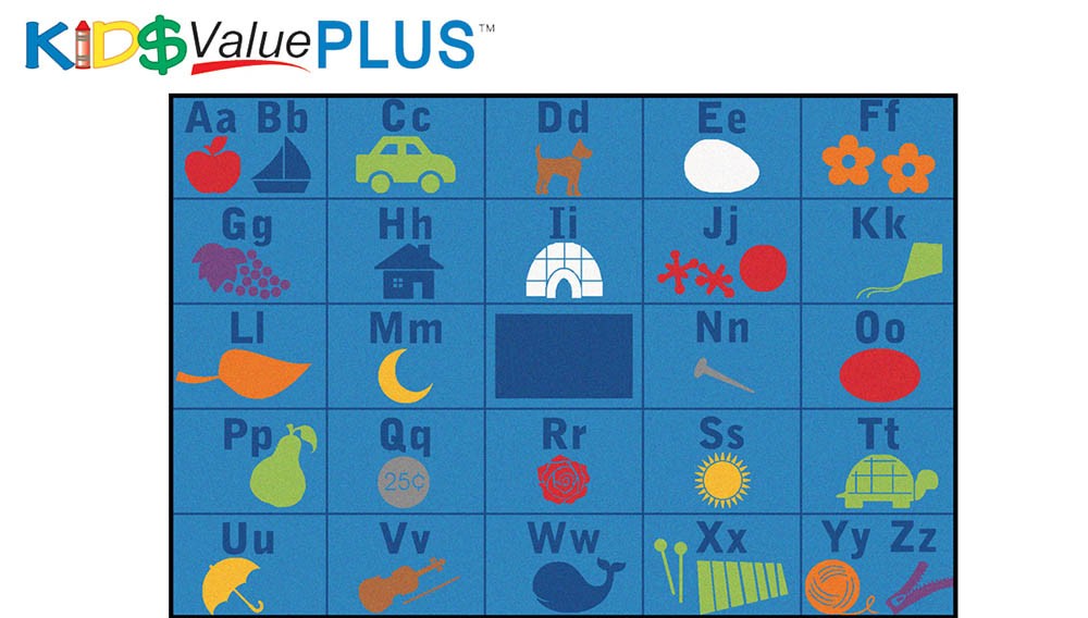 Premium Alphabet Seating Value Rug PLUS (8' x 12') - Non-Slip Classroom Rug for Kids, Educational ABC Floor Mat for Playroom & Nursery - Perfect for Early Learning & Daycare Centers