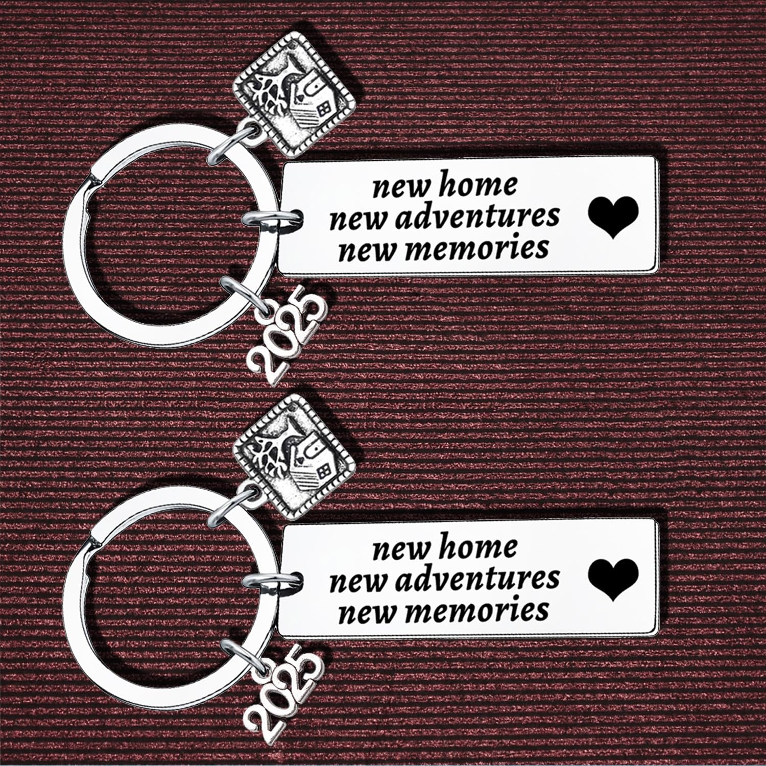 2-Pack New Home Keychains - Housewarming Gift Set for Homeowners - Elegant House Key Rings for Women & Men - Perfect for Housewarming Parties, New Home Celebrations & Welcome Gifts