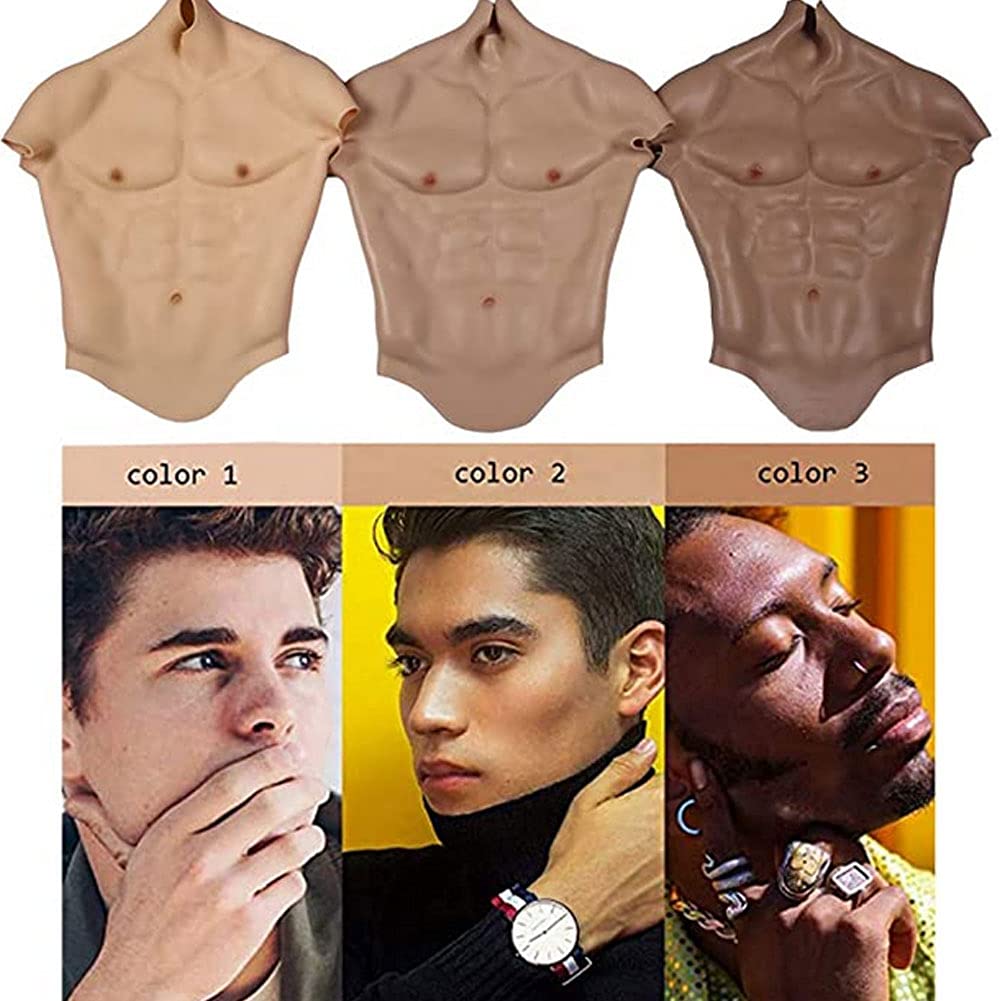 Realistic Silicone Muscle Suit for Men - Fake Chest Bodysuit for Cosplay, Halloween Costume & Bodybuilding - Perfect for Superhero Costumes, Theatrical Performances, and Cosplay Events