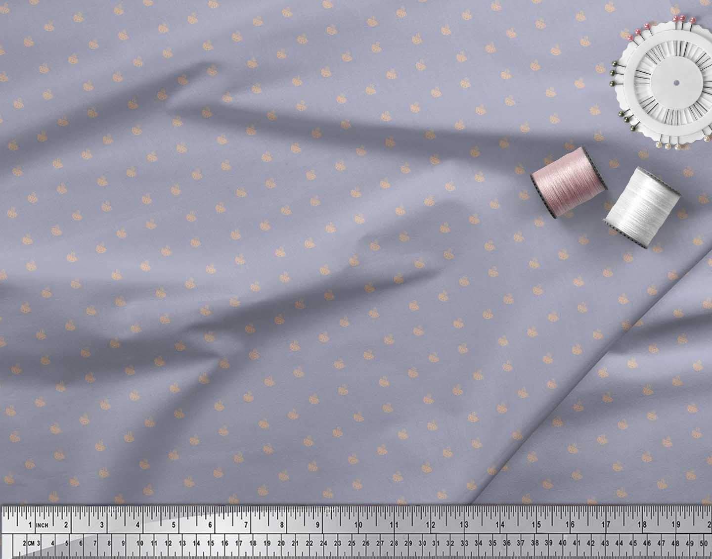 Soimoi 100% Cotton Voile Fabric by The Yard - 56 Inch Wide - Grey Tea Cup Print Fabric for Dresses, Curtains & DIY Crafts - Perfect for Tea Party Decor, Summer Apparel & Home Sewing Projects