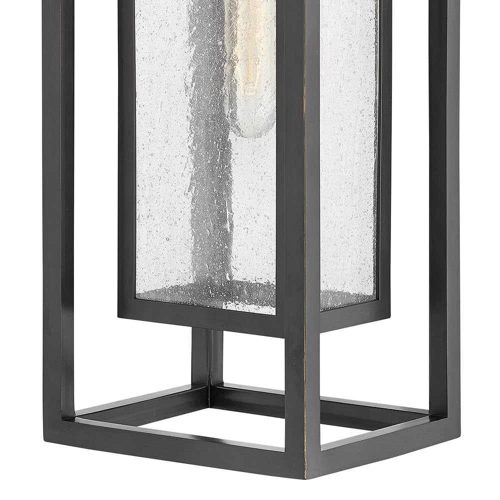 Hinkley Republic 1005OZ Large Outdoor Wall Mount Lantern - Transitional Modern Double Frame Design, Oil Rubbed Bronze - Coastal Elements Collection - Perfect for Porch, Patio, Garden and Entryway Lighting