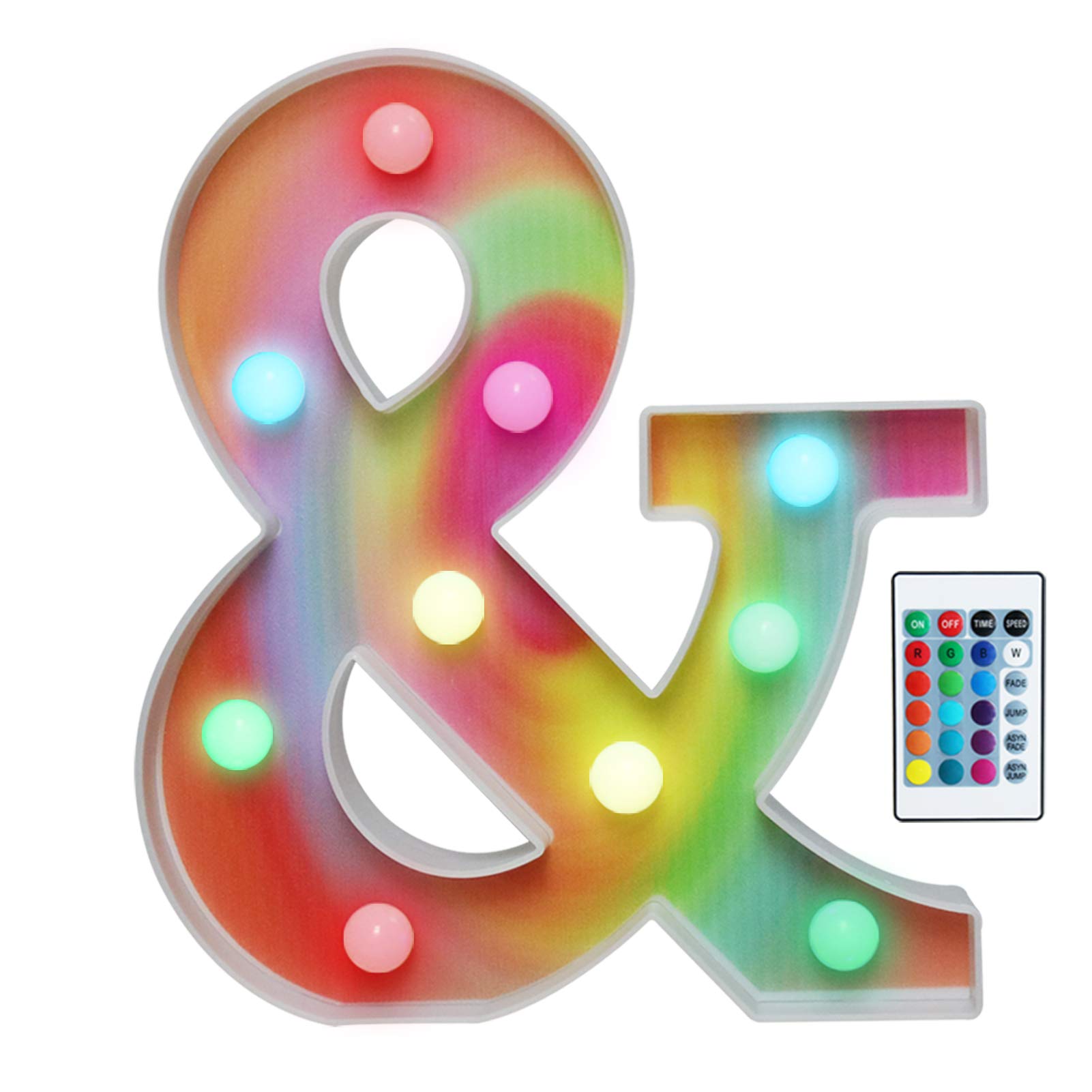 16 Color Changing LED Rainbow Marquee Letter Light - Remote Control RGB Alphabet Sign for Valentine's Day, Birthday Party, Wedding & Christmas Decor | Perfect for Bedroom, Nursery, Bar and Holiday Lighting Decorations