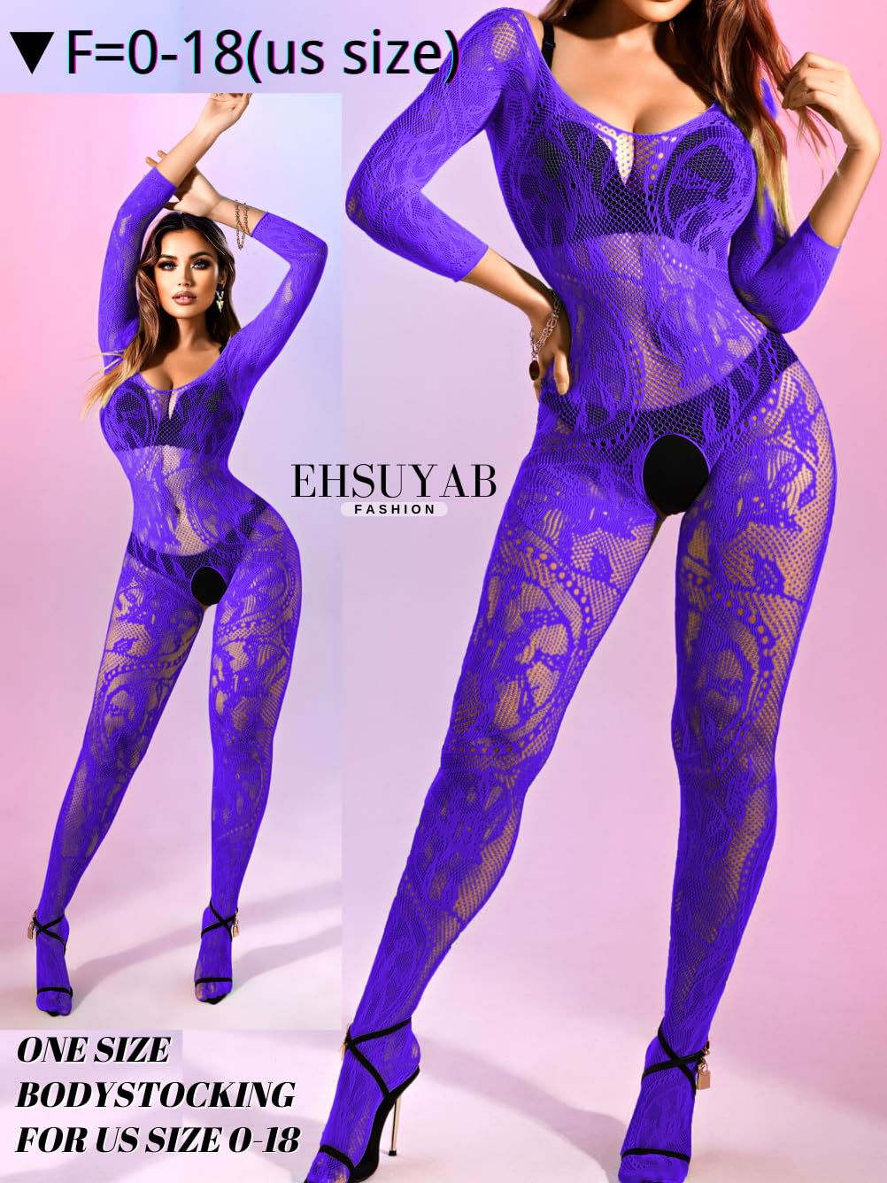 Sexy Women's Fishnet Bodysuit Lingerie - Plus Size Exotic Dancer Wear for Glow Party, Rave & Nightclub Outfits | Perfect for Halloween, Bachelorette Parties & Sensual Occasions