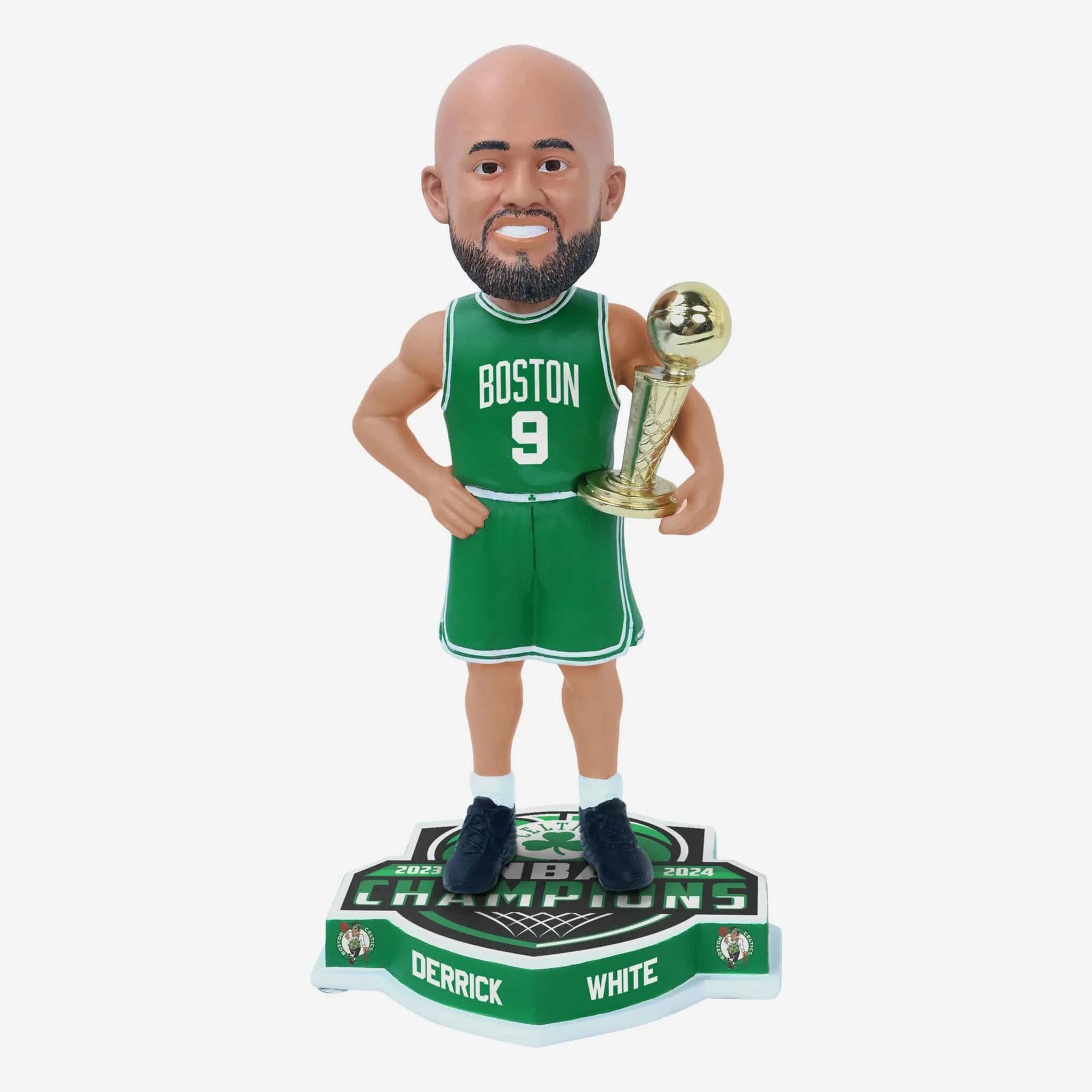 Derrick White Boston Celtics 2024 NBA Champions Green Jersey Bobblehead - Officially Licensed NBA Collectible - Perfect for Celtics Fans, Sports Memorabilia Collectors, and Game Room Decor
