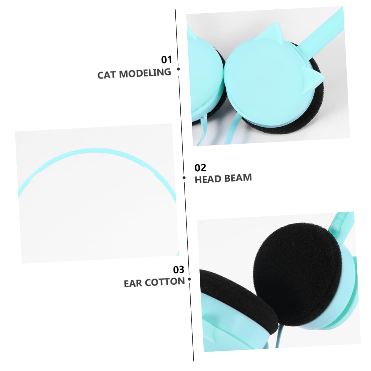 PartyKindom 2 Pack Stylish Cat Ear Headphones with Microphone - Bass Boosted Gaming Headset for Girls, Comfortable Over-Ear Design for PC & Mobile - Perfect for Gaming, Streaming & Online Classes