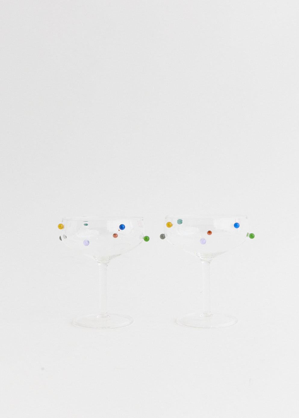 2 Pack Pomponette Coupe Glasses - Elegant Stemware for Champagne, Cocktails & Desserts - Perfect for Weddings, Parties & Special Occasions