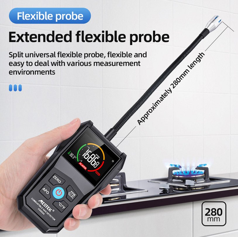 Portable Combustible Gas Leak Detector - Natural Gas, Propane, Methane Detector for Home & Industrial Safety | Ideal for Kitchens, Garages, Labs & HVAC Systems