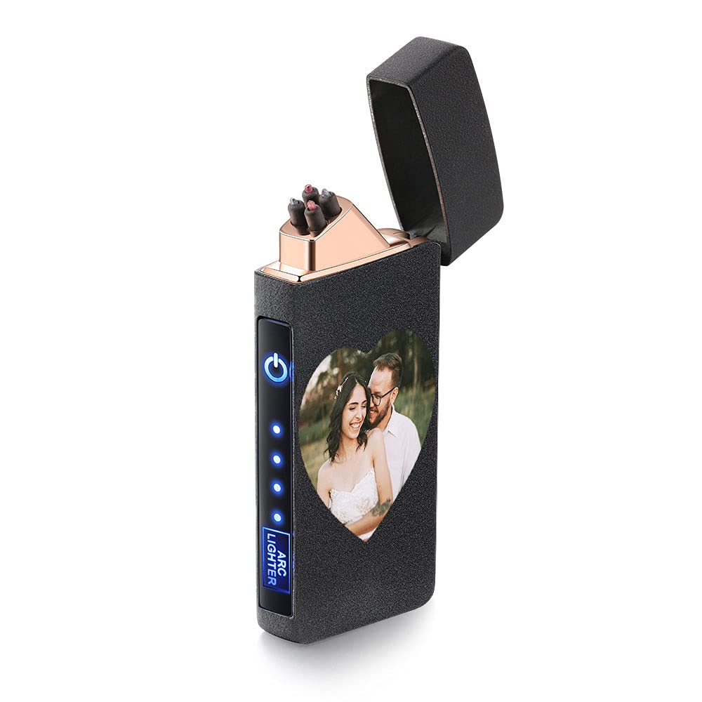 Custom USB Rechargeable Arc Lighter - Personalized Gift for Men, Dad & Boyfriend - Perfect for Christmas, Father's Day & Valentine's Day
