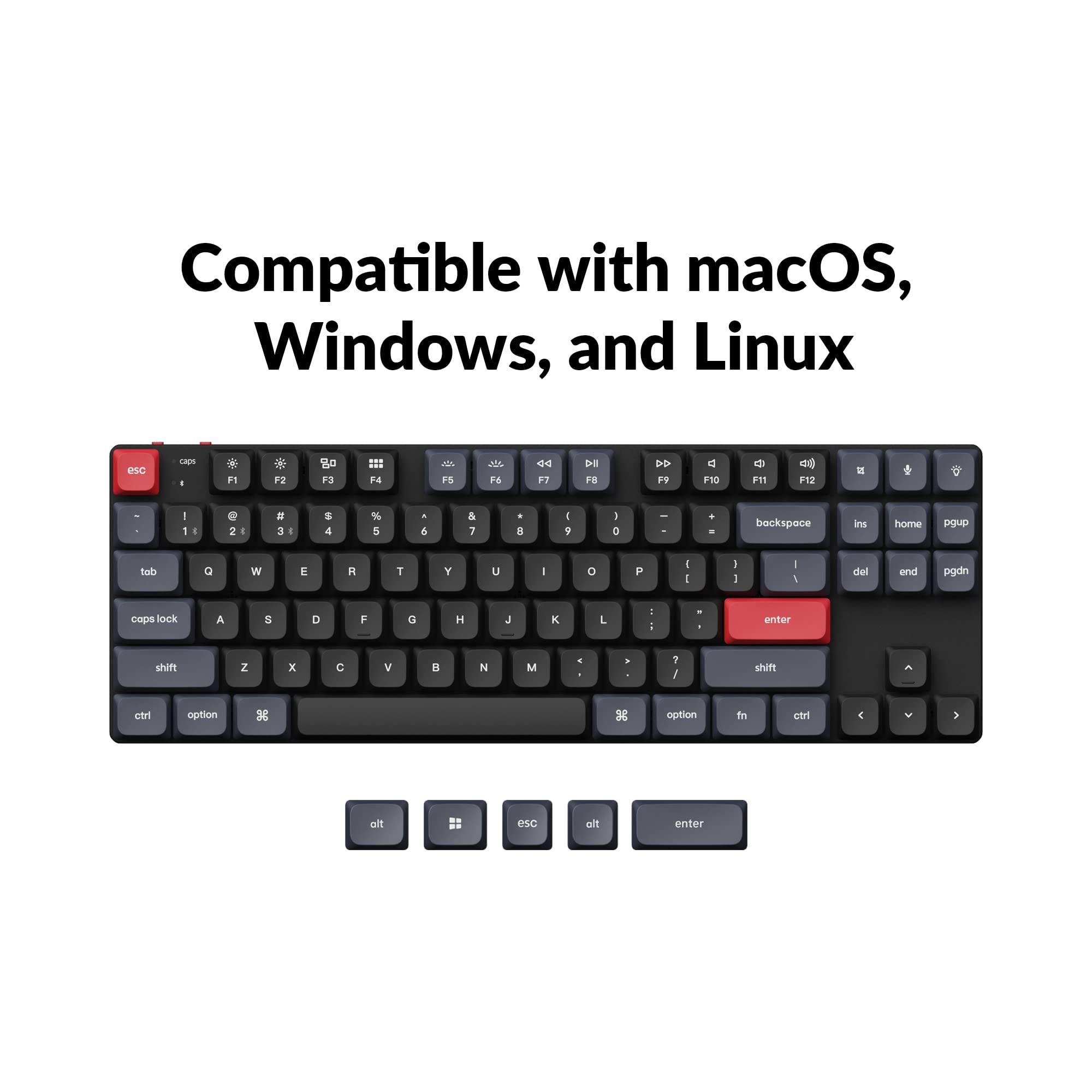 Keychron K1 Pro RGB Ultra-Slim Wireless Mechanical Keyboard - Low-Profile Gateron Brown Switches, PBT Keycaps, QMK/VIA Customization, Bluetooth/USB Wired, TKL Layout for Mac, Windows, Linux - Perfect for Office Work, Gaming & Programming