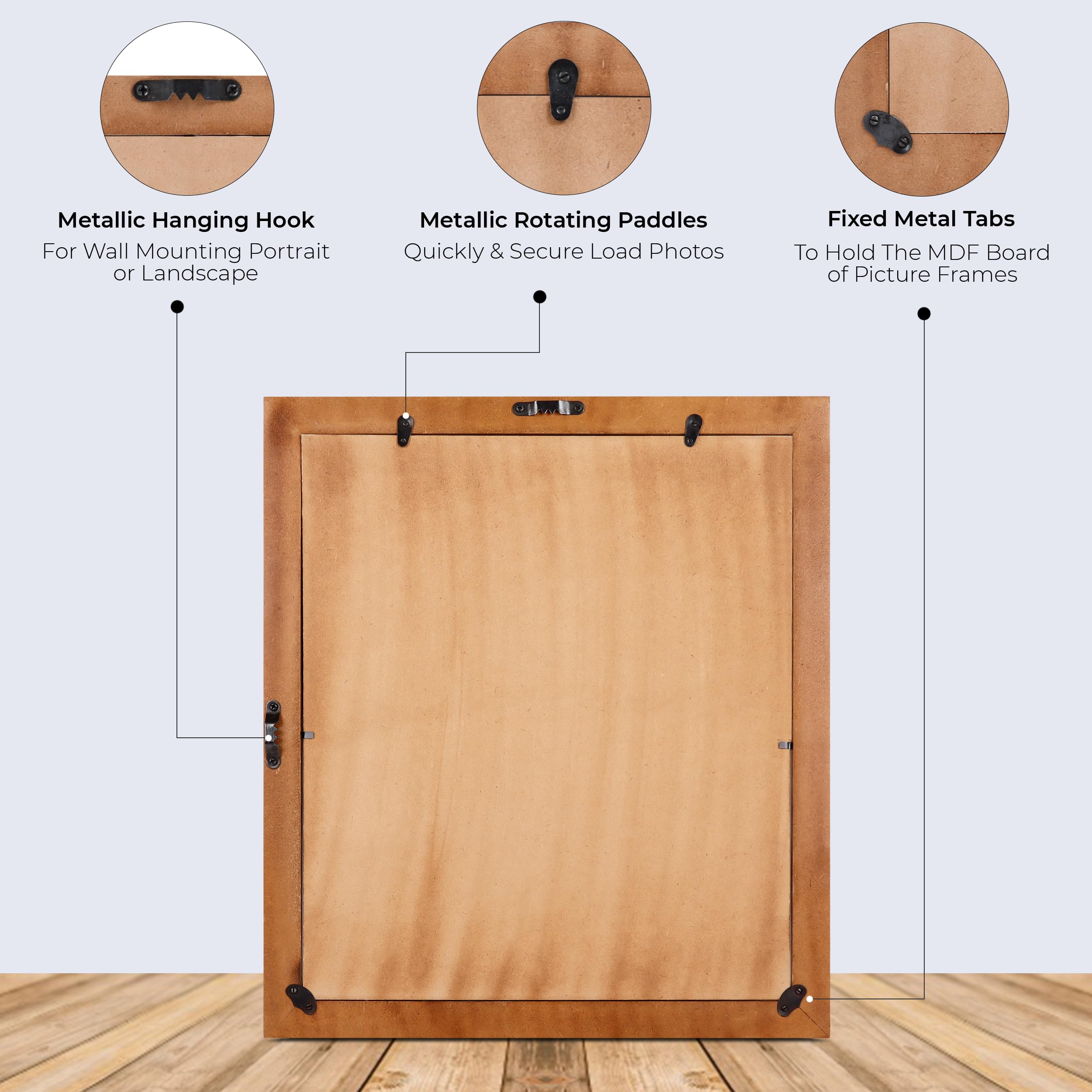 12x14 Handcrafted Wooden Picture Frames - Marquetry Art Photo Frames for Wall Display (Set of 2) | Perfect for Home Decor, Wedding Photos & Gallery Walls