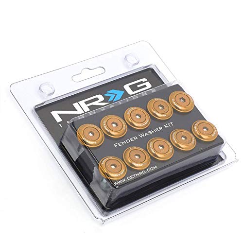NRG Innovations FW-150RG 10-Piece 20MM Wide Fender Washer & Bolt Kit - Rose Gold Plastic Rivets for Automotive, Marine & DIY Projects - Heavy Duty Fasteners for Car Body Panels, Boat Trim & Home Repairs