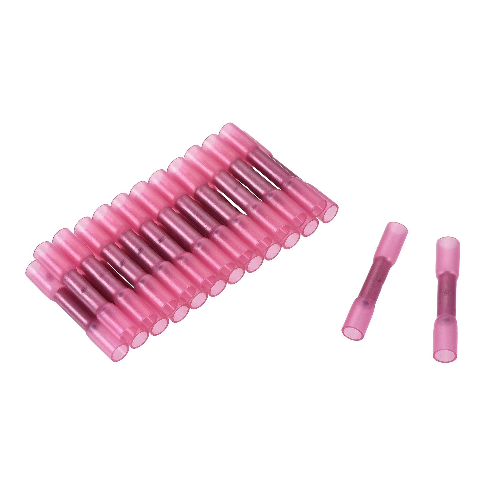 Heat Shrink Wire Connectors 25Pcs - Red Crimp Connectors for 22-16 AWG, Waterproof Electrical Terminals for Automotive, Marine & DIY Wiring Projects