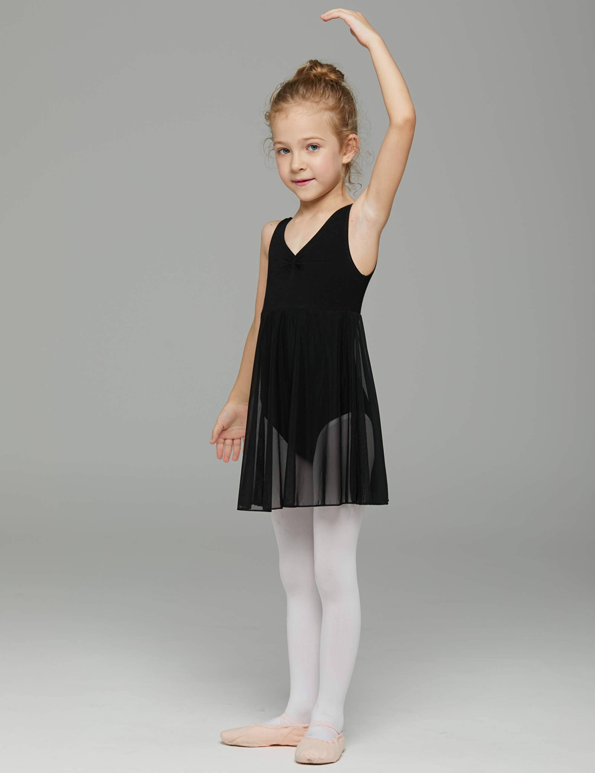 Toddler Girls Ballet Leotard Dress - MdnMd Long Skirt Ballerina Outfit for Dance Class & Performance | Perfect for Recitals, Practice, and Ballet Costumes