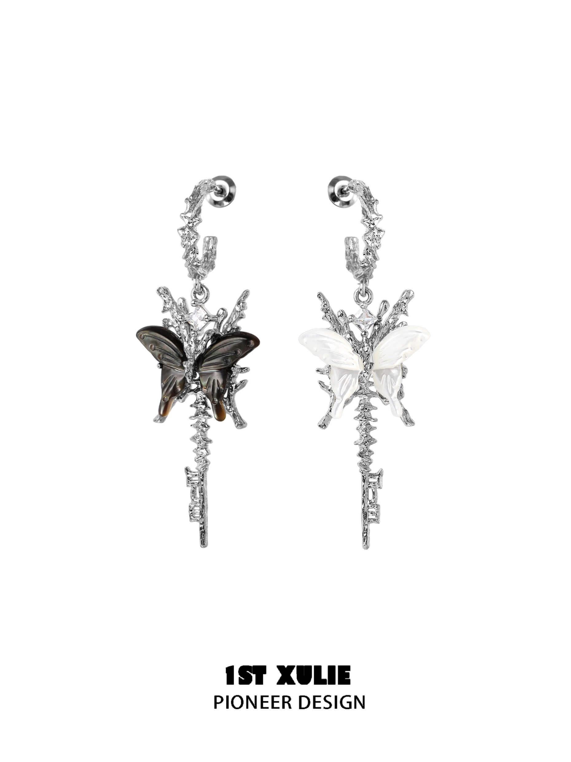 Whiterfly S925 Sterling Silver 18K Gold Plated Butterfly Stud Earrings for Women - Elegant Jewelry Gift for Birthday, Anniversary & Valentine's Day