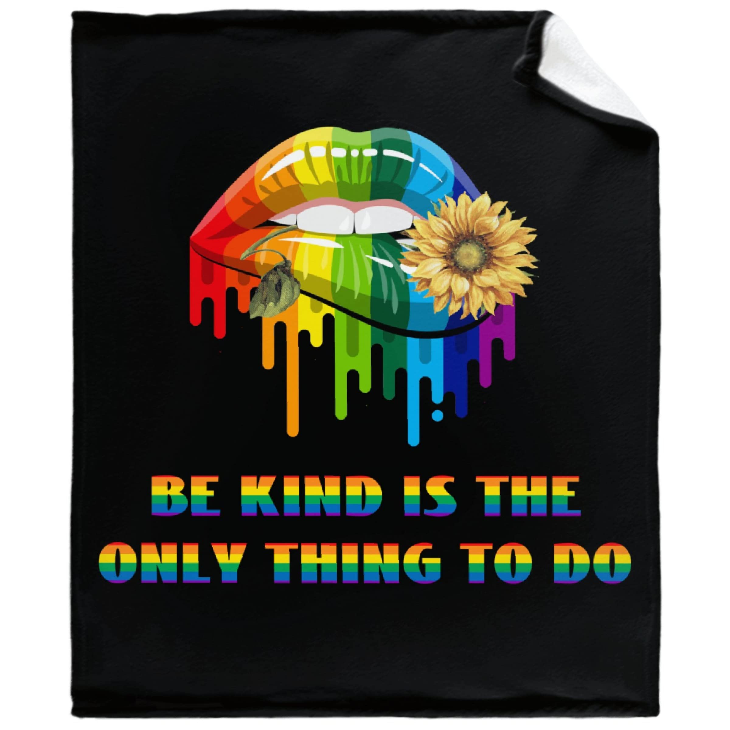 **LGBT Sunflower Throw Blanket - Soft Cozy Flannel Blanket for Couch, Bed, Sofa & Car - 60