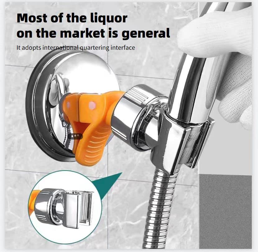 Adjustable Suction Cup Shower Head Holder - 2 Pack Silver Bathroom Shower Bracket for Handheld Shower - Perfect for Bathroom Renovation, RV, and Small Space Showers