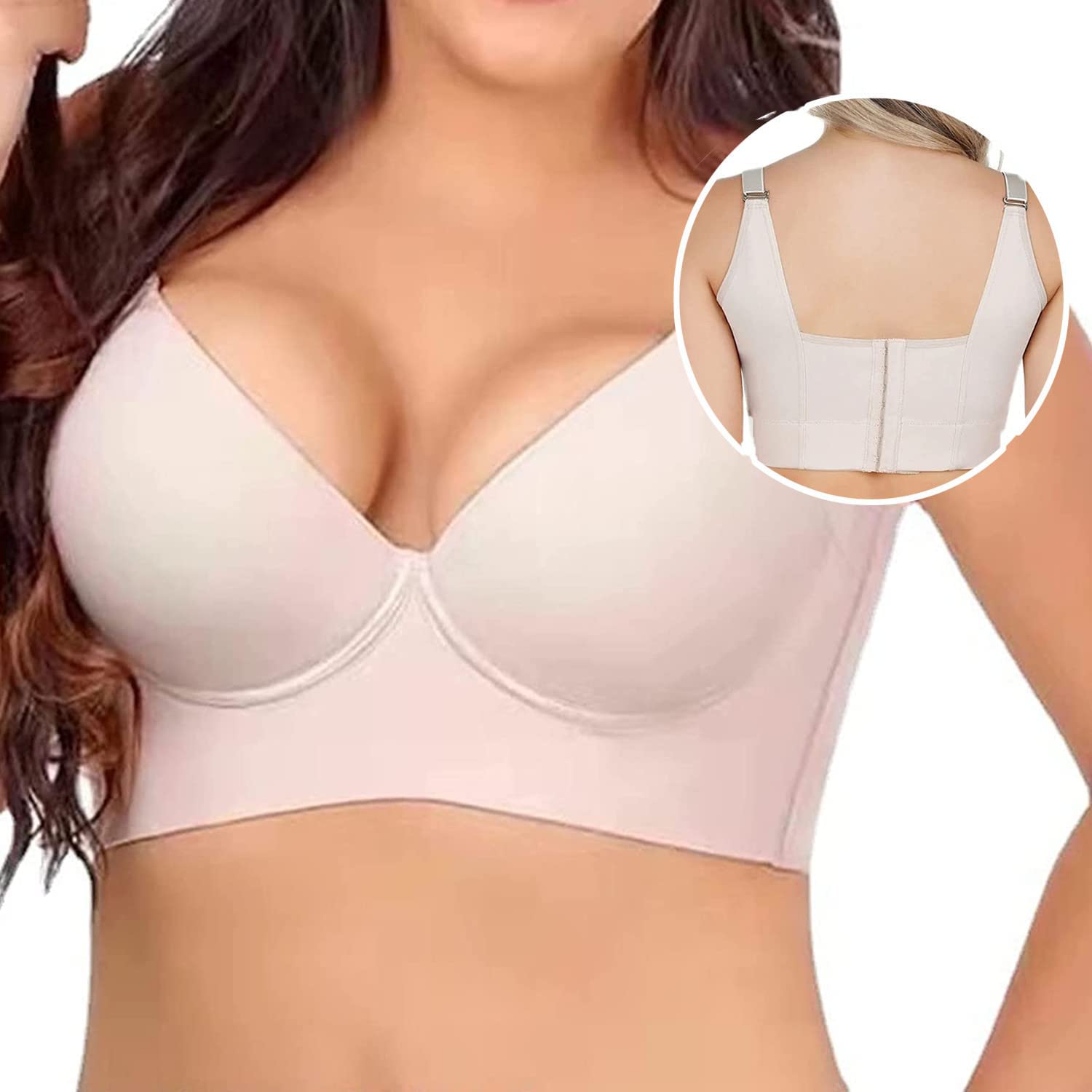 Geibiu Filifit Sculpting Uplift Bra - Deep Cup Full Coverage Sports Bra for Women - Back Fat Hiding & Support - Perfect for Yoga, Gym & Everyday Wear