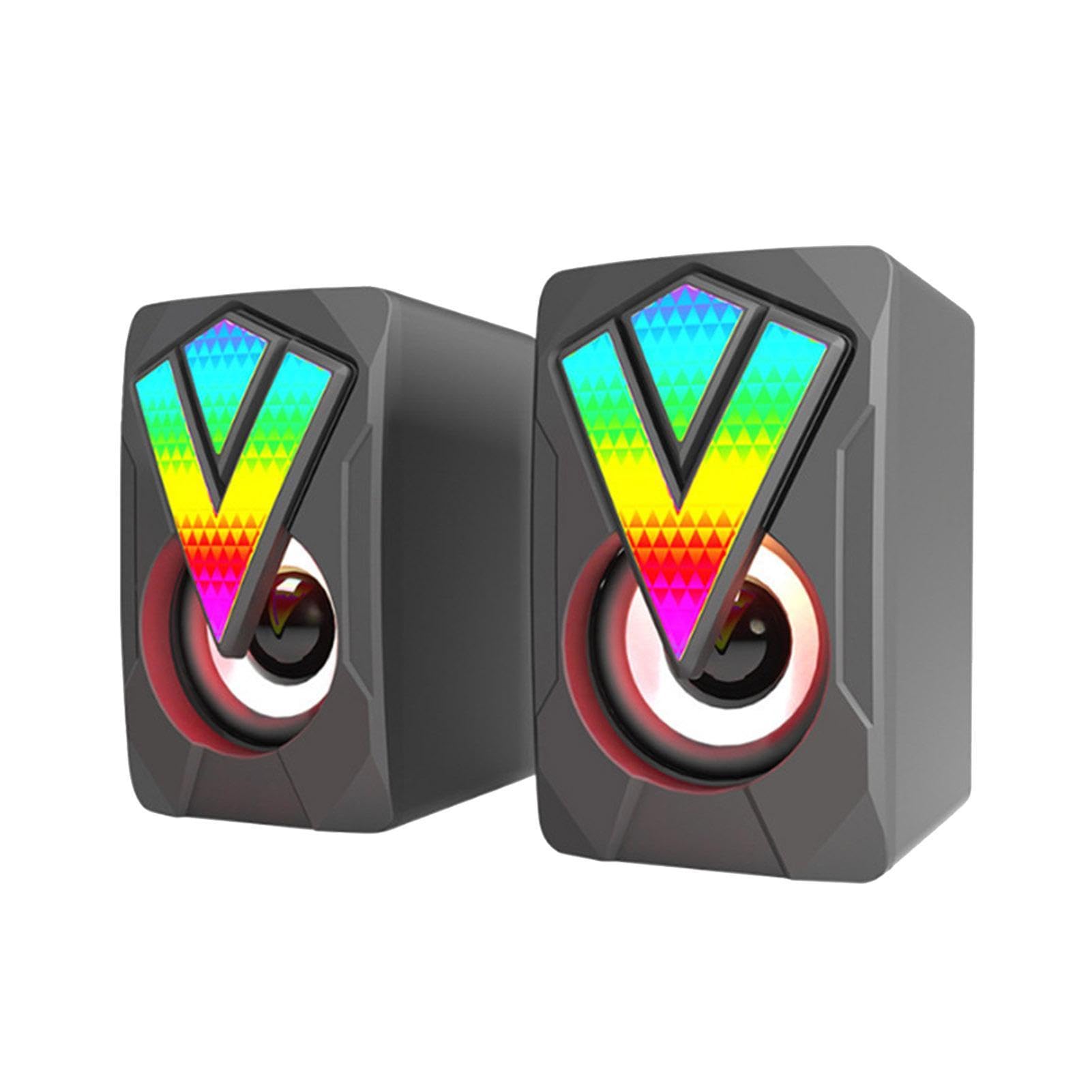 Ziurmut RGB Gaming PC Speakers with USB Power, Multimedia Computer Speakers with RGB Lighting for Enhanced Gaming Experience, Perfect for Gaming Setups and Home Offices
