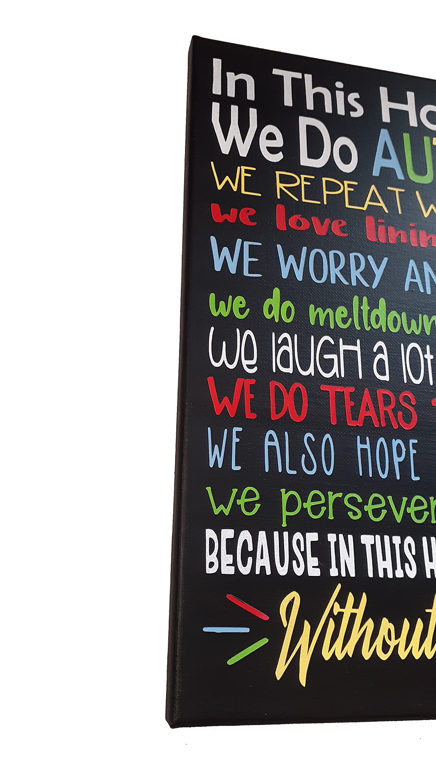 Autism Awareness Painted Canvas Wall Art - Inspirational Home Decor for Autism Support & Awareness - Perfect for Living Room, Bedroom, or Office