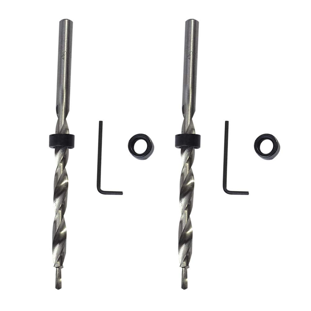 2PCS Countersunk Head Drill Bit Set - Hex Shank Wood Hole Reamer & Countersink Drill Bits for Woodworking, Cabinetry & DIY Projects