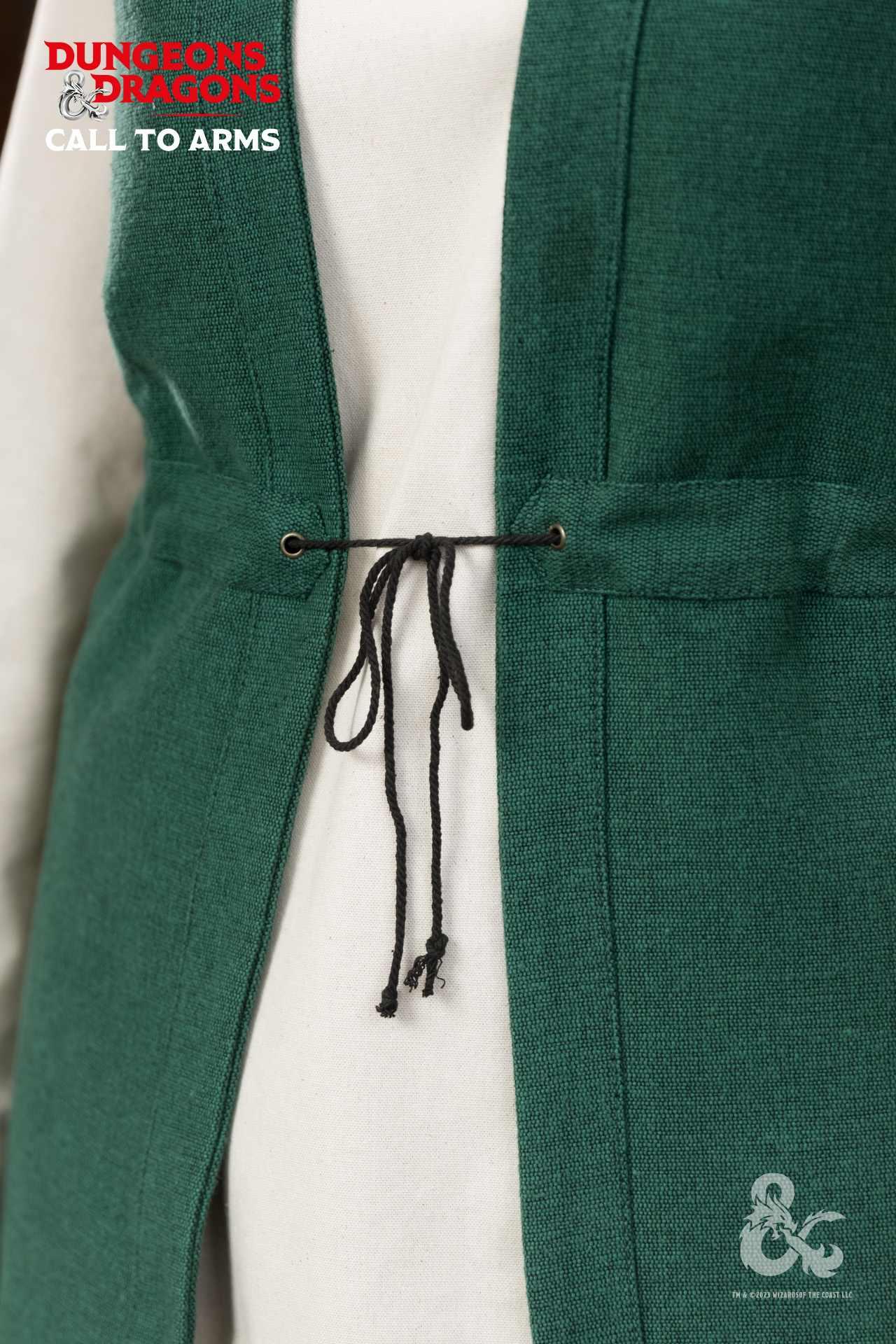 Dungeons & Dragons Druid Long Vest Green - Fantasy Cosplay Costume for LARP, D&D Game Nights & Renaissance Fairs