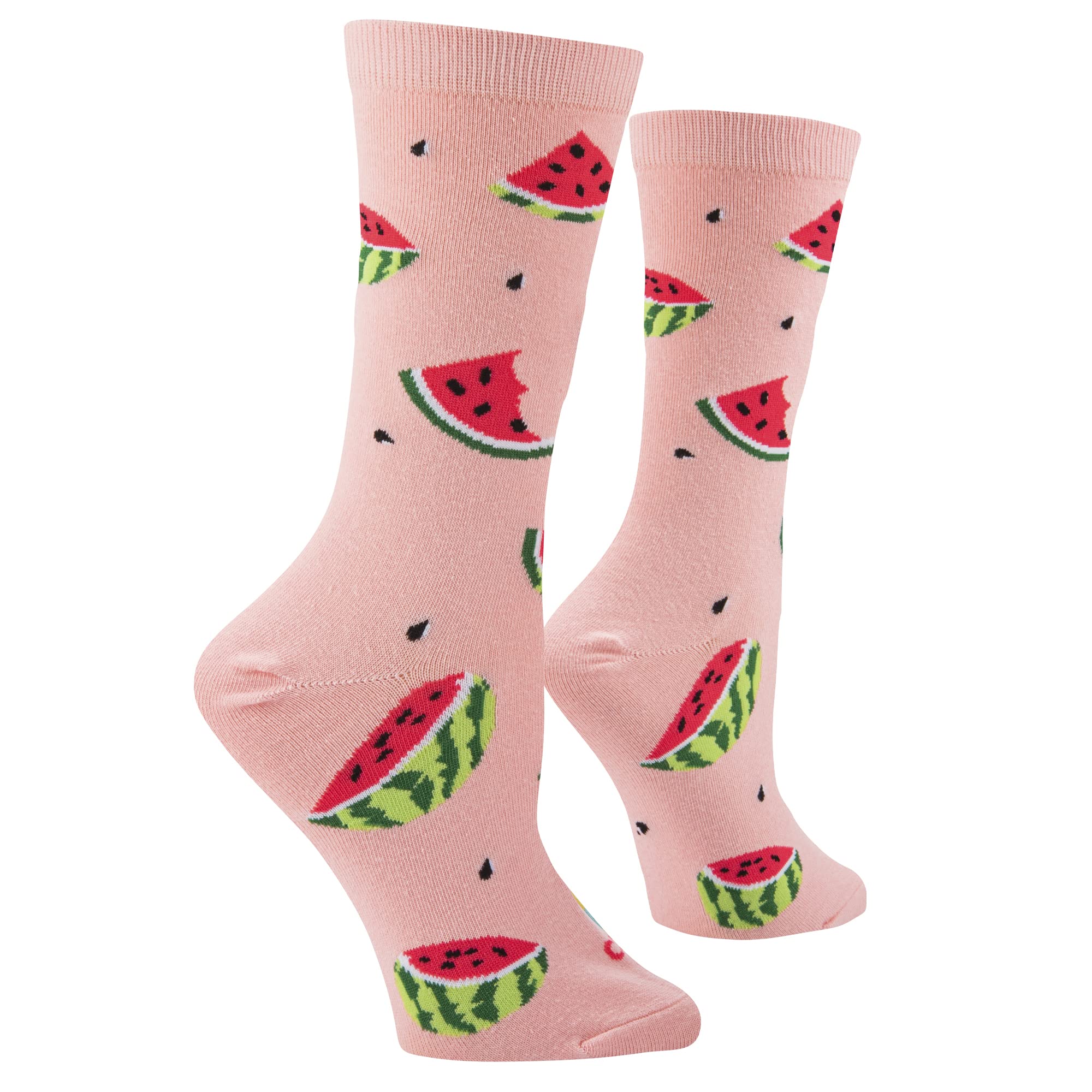 Fun Fruit Print Crew Socks for Women - Cute Novelty Cotton Socks - Perfect for Casual Wear, Gifts & Everyday Fashion