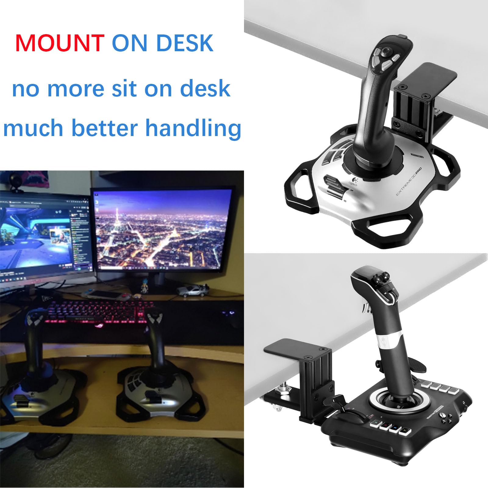 Heavy Duty Metal Mount Holder for Turtle Beach VelocityOne Flightstick - Compatible with Xbox Series X/S, Xbox One & Windows PC - Secure Controller Joystick Bracket (Black) - Perfect for Flight Simulator Gaming & Professional Cockpit Setup