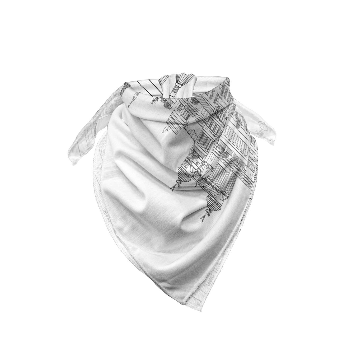Ambesonne City Bandana - Historic Rome Italy Skyline Print, Unisex Head & Neck Scarf for Men & Women | Perfect for Travel, Outdoor Activities & Fashion Accessories